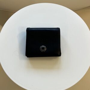 Coach Black Leather Wallet with Silver Accents